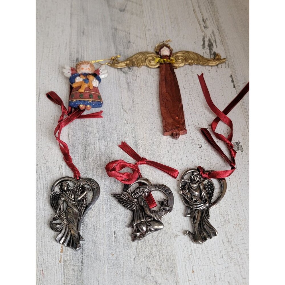 Angel love hope peace variety ornament Xmas‎ set cherub
